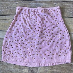 RL Santos Size Medium Mini-Skirt Light Pink with gold embellishments